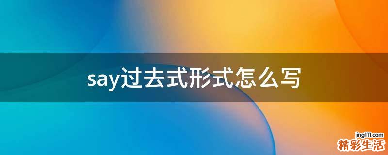 say过去式形式怎么写