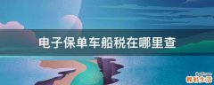 电子保单车船税在哪里查