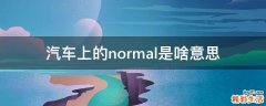 汽车上的normal是啥意思
