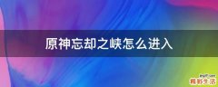 原神忘却之峡怎么进入