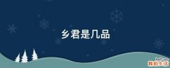 乡君是几品