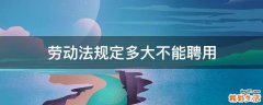 劳动法规定多大不能聘用