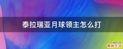 泰拉瑞亚月球领主怎么打