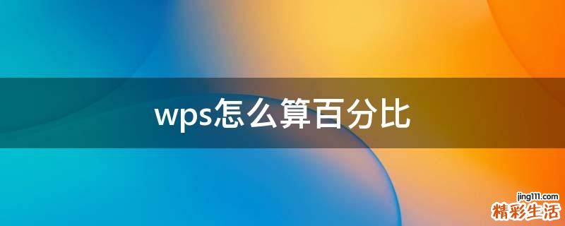 wps怎么算百分比
