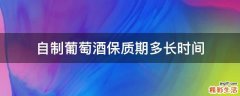 自制葡萄酒保质期多长时间