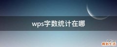 wps字数统计在哪