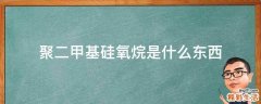 聚二甲基硅氧烷是什么东西