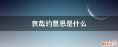 哀哉的意思是什么