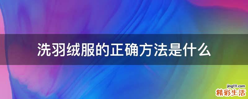 洗羽绒服的正确方法是什么