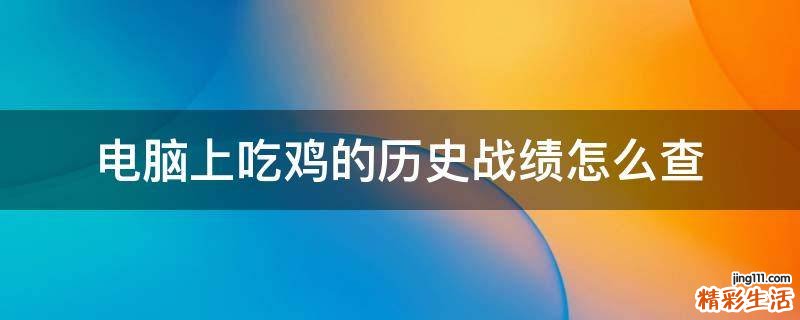 电脑上吃鸡的历史战绩怎么查