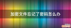 加密文件忘记了密码怎么办