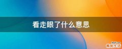 看走眼了什么意思
