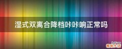 湿式双离合降档咔咔响正常吗
