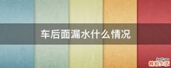 车后面漏水什么情况