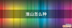 淮山怎么种