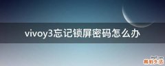 vivoy3忘记锁屏密码怎么办