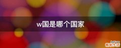 w国是哪个国家