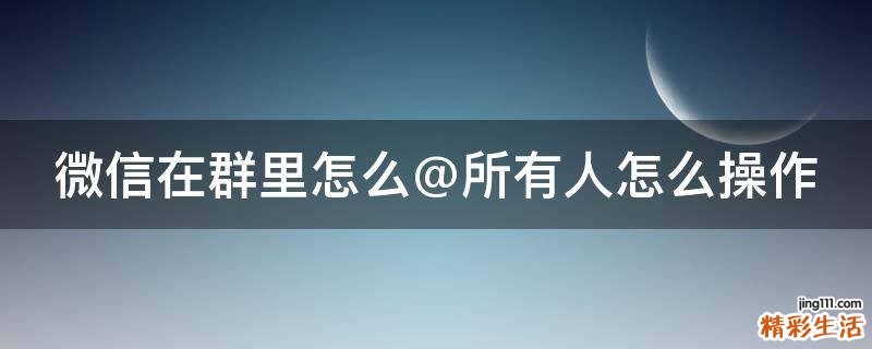 微信在群里怎么@所有人怎么操作