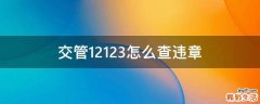 交管12123怎么查违章