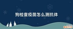狗检查疫苗怎么测抗体