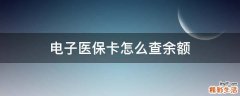 电子医保卡怎么查余额