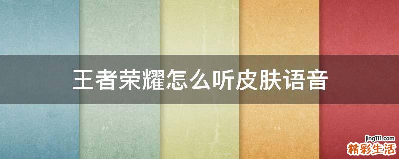 王者荣耀怎么听皮肤语音