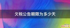 欠税公告期限为多少天