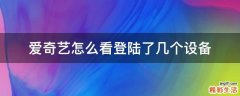 爱奇艺怎么看登陆了几个设备
