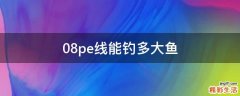 0.8pe线能钓多大鱼