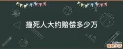 撞死人大约赔偿多少万