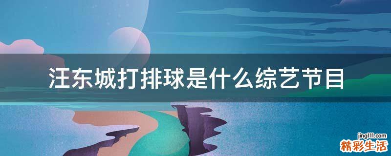 汪东城打排球是什么综艺节目