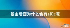 基金后面为什么会有a和c呢