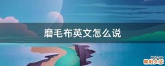 磨毛布英文怎么说