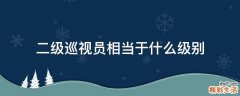 二级巡视员相当于什么级别