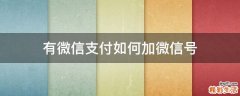 有微信支付如何加微信号