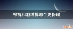 棉裤和羽绒裤哪个更保暖