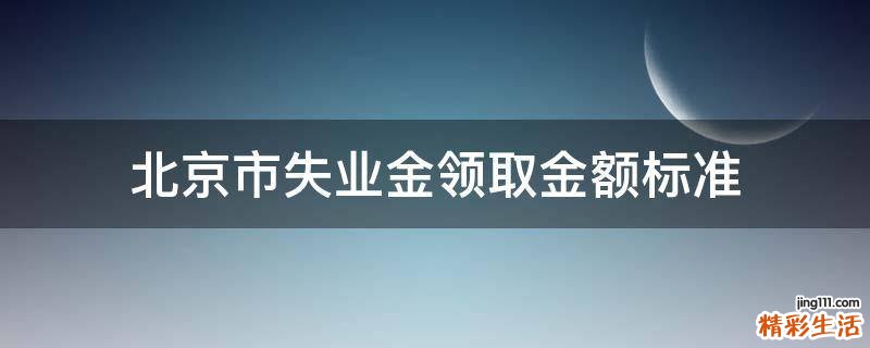北京市失业金领取金额标准