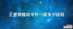 王者荣耀战令升一级多少经验