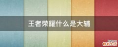 王者荣耀什么是大辅