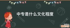 中专是什么文化程度