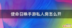 使命召唤手游私人房怎么开