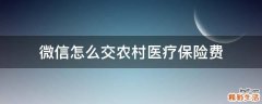 微信怎么交农村医疗保险费