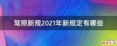 驾照新规2021年新规定有哪些