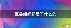 区委组织部是干什么的