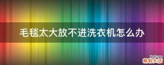 毛毯太大放不进洗衣机怎么办
