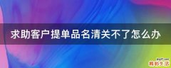 求助客户提单品名清关不了怎么办