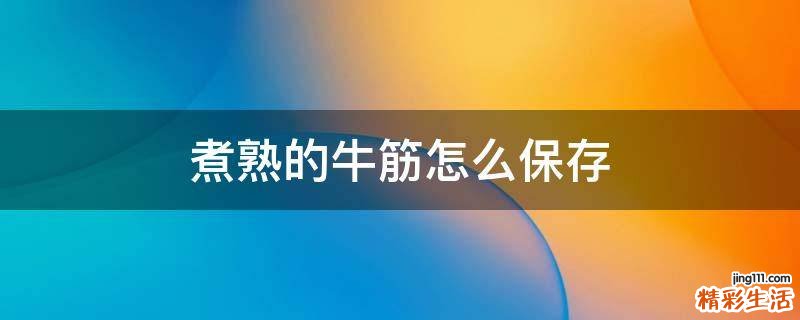 煮熟的牛筋怎么保存