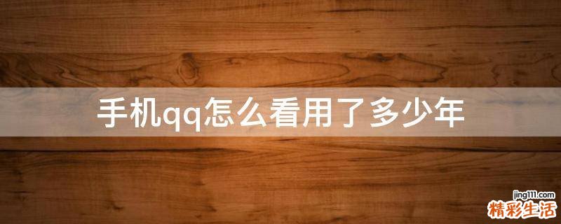 手机qq怎么看用了多少年