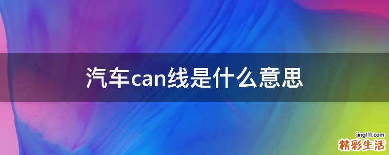 汽车can线是什么意思