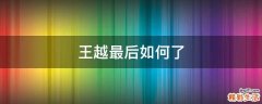 王越最后如何了